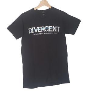 Divergent T Shirt Movie Promo Black 2014 Action Sci-fi Size S